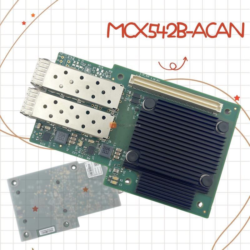 بطاقة واجهة الشبكة MCX542B-ACAN لمنفذ OCP2.0 الذي يعمل عبر شبكة إيثرنت بسرعة 25 جيجابت عبر شبكة SFP28 PCIe3.0 إلى x8